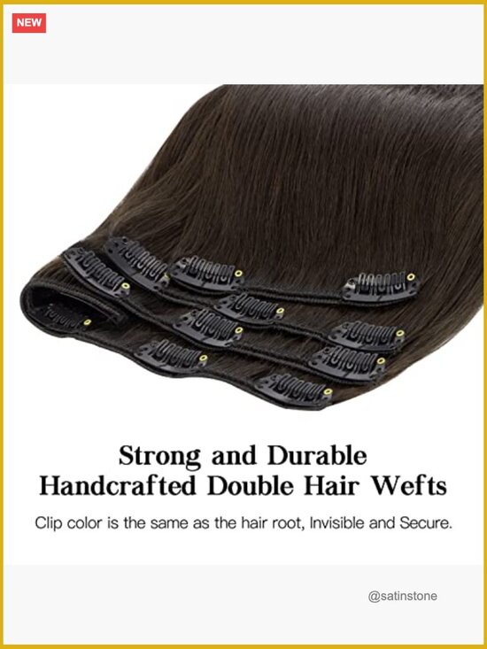 120g 14 Inch 7pcs Clip in Hair Extensions Real Human Hair Straight Remy main image 5